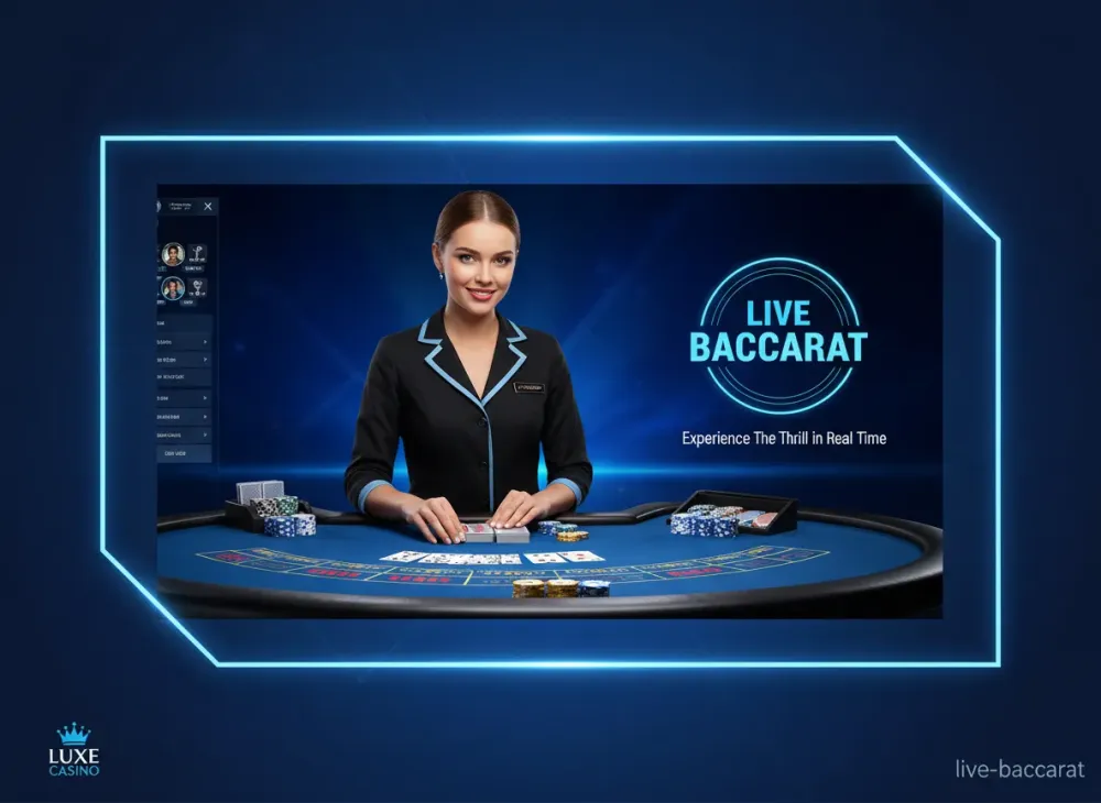 Live Baccarat table with a dealer